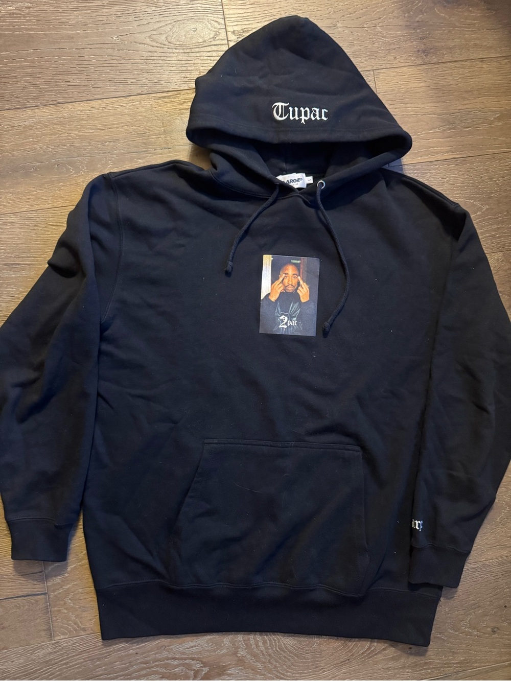Black Graphic Pullover Hoodie - Tupac Design
